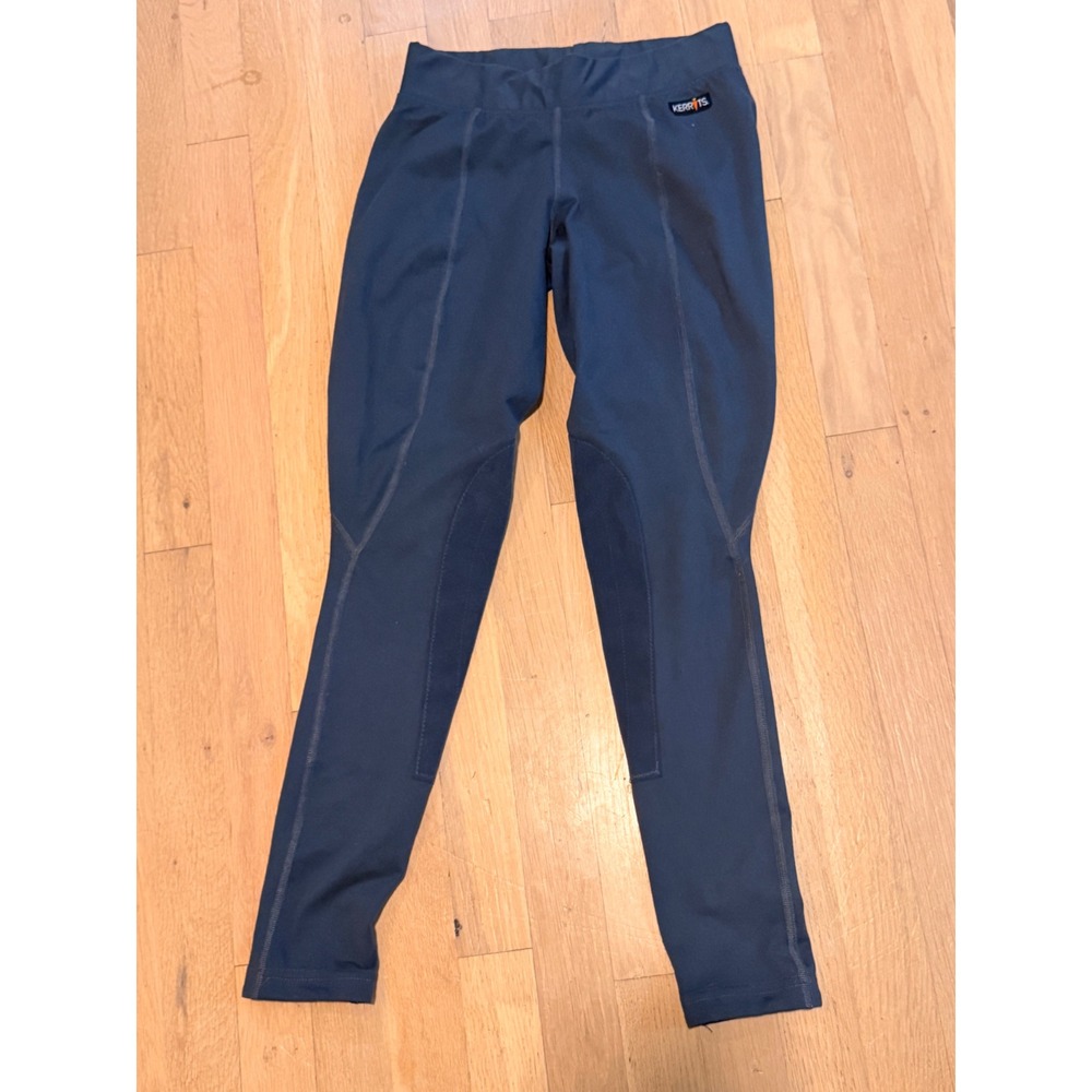 Kerrits Performance Equestrian Riding Tights Navy Blue Knee Patch Breeches Small